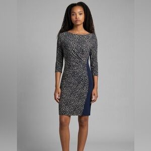 Ralph Lauren Animal Print Ruched Waist Cocktail Dress – Size 6P